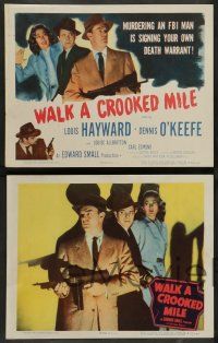 3t478 WALK A CROOKED MILE 8 LCs R55 Louis Hayward, Dennis O'Keefe, Louise Albritton!