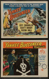 3t501 YANKEE BUCCANEER 8 LCs '52 great images of pirate Jeff Chandler & sexy Suzan Ball!