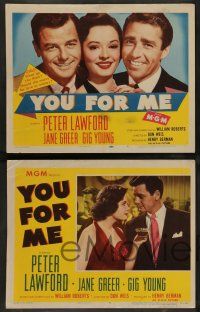 3t504 YOU FOR ME 8 LCs '52 should pretty Jane Greer marry Peter Lawford or Gig Young, money or love