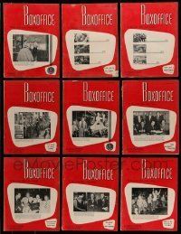 3w064 LOT OF 15 BOX OFFICE 1956 EXHIBITOR MAGAZINES '56 filled with great images & information!