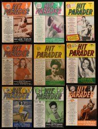 3w082 LOT OF 19 HIT PARADER MAGAZINES '40s Betty Grable, Jane Greer, Linda Darnell & more!