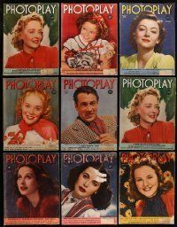 3w093 LOT OF 14 PHOTOPLAY 1939 MAGAZINES '39 filled with great movie images & information!