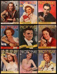 3w106 LOT OF 12 PHOTOPLAY 1940 MAGAZINES '40 filled with great movie images & information!