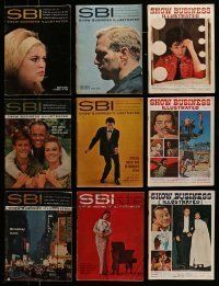 3w117 LOT OF 10 SHOW BUSINESS ILLUSTRATED MAGAZINES '60s published by Playboy's Hugh Hefner!