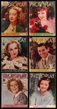 3w120 LOT OF 10 PHOTOPLAY 1938 MAGAZINES '38 filled with great movie images & information!