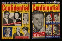 3w233 LOT OF 2 CONFIDENTIAL MAGAZINES '50s don't buy new abortion pills, surgery cures frigidity!