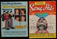 3w224 LOT OF 2 MUSIC MAGAZINES '60s The Official Beatles Yellow Submarine Magazine + Song Hits!