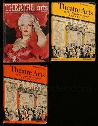 3w197 LOT OF 3 THEATRE ARTS MAGAZINES '40s-50s filled with great images & information!