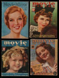 3w183 LOT OF 4 MOVIE MIRROR MAGAZINES '30s Shirley Temple, Claudetta Colbert, Loretta Young!