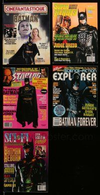 3w173 LOT OF 5 BATMAN MAGAZINES '80s-90s Cinefantastique, Super Heroes, Starlog, Sci-fi Explorer!