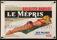 3x598 LE MEPRIS Belgian '63 Jean-Luc Godard, different art of sexy Bardot sunbathing in bikini!
