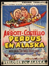 3x599 LOST IN ALASKA Belgian '53 artwork of wacky Bud Abbott & Lou Costello in arctic!