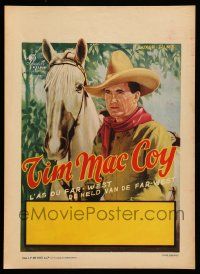3x633 TIM MCCOY Belgian '50s portrait art of classic cowboy with trusty horse!