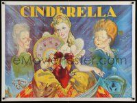 3x102 CINDERELLA stage play British quad '30s beautiful stone litho with her wicked step-sisters!