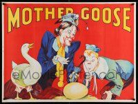 3x104 MOTHER GOOSE stage play British quad '30s cool artwork of mom, goose & golden egg!