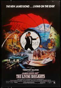 3x133 LIVING DAYLIGHTS English 1sh '87 Timothy Dalton as James Bond, art montage by Brian Bysouth!