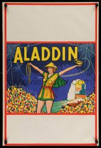 3x116 ALADDIN stage play English double crown '30s stone litho of female lead w/lamp & treasure!