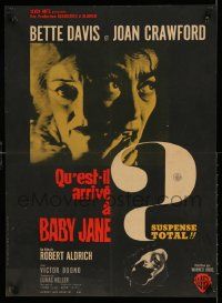3x467 WHAT EVER HAPPENED TO BABY JANE? French 22x30 '62 Aldrich, Bette Davis & Joan Crawford!