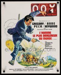 3x476 CHAIRMAN French 18x22 '69 U.S.-British-Russian Intelligence can't keep Gregory Peck alive!
