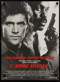 3x502 LETHAL WEAPON French 15x21 '87 great close image of cop partners Mel Gibson & Danny Glover!