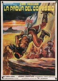 3x271 INDIAN PAINT Italian 1sh 1978 1st release Crawford, Silverheels, art of Native American thrown off cliff!