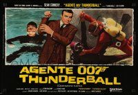 3x323 THUNDERBALL set of 6 Italian 18x27 pbustas R71 Sean Connery as secret agent James Bond 007!