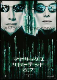 3x788 MATRIX RELOADED teaser Japanese 29x41 '03 close-up of Keanu Reeves & Carrie-Anne Moss!