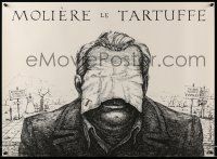 3x227 MOLIERE LE TARTUFFE stage play Polish 23x31 '80s art of man with handkerchief on face!