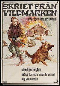 3x179 CALL OF THE WILD Swedish '74 Charlton Heston, Michele Mercier, Ken Annakin