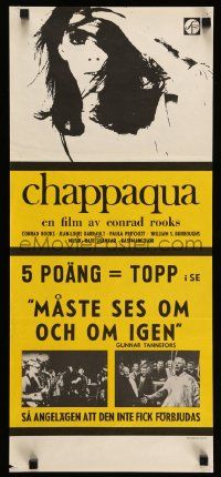 3x213 CHAPPAQUA Swedish stolpe '67 early drug movie about star/director Conrad Rooks!