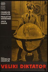 3x689 GREAT DICTATOR Yugoslavian 19x28 R60s Charlie Chaplin directs and stars, wacky WWII comedy!