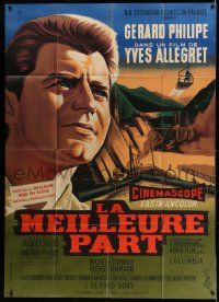 3y669 BEST PART French 1p '55 Yves Allegret's Le Meilleure part, great art of Gerard Philipe!