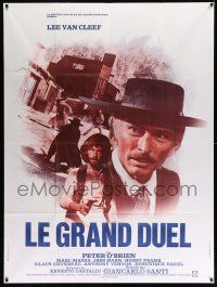 3y676 BIG SHOWDOWN French 1p '73 Lee Van Cleef, spaghetti western, art by Vaissier!