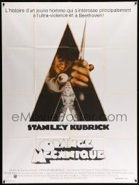 3y702 CLOCKWORK ORANGE French 1p R70s Stanley Kubrick classic, Castle art of Malcolm McDowell!