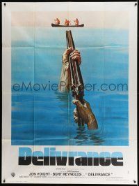 3y718 DELIVERANCE French 1p '72 John Boorman classic, great art of shotgun pointed at canoers!