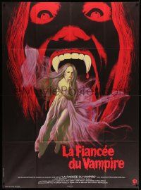 3y781 HOUSE OF DARK SHADOWS French 1p '70 great completely different vampire art by Bussenko!