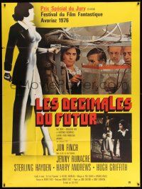 3y820 LAST DAYS OF MAN ON EARTH French 1p '74 different image of scientists w/brain + girl w/gun!