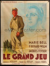 3y825 LE GRAND JEU French 1p '34 Jacques Feyder, Legionnaire with woman in clouds by Petitjean!