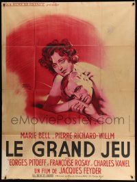 3y824 LE GRAND JEU French 1p '34 Jacques Feyder, art of man & woman by Roger Vacher!