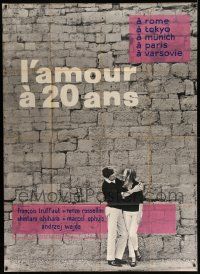 3y838 LOVE AT TWENTY style A French 1p '62 Francois Truffaut, Wajda, Ophuls, Rossellini & Ishihara!