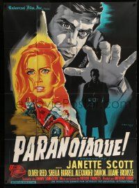 3y884 PARANOIAC French 1p '63 Oliver Reed, completely different art by Constantine Belinsky!