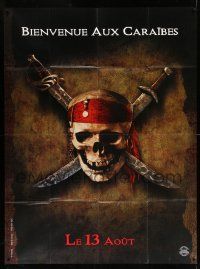 3y893 PIRATES OF THE CARIBBEAN teaser French 1p '03 Curse of the Black Pearl, skull & crossed swords