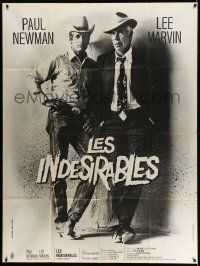 3y897 POCKET MONEY French 1p '72 great full-length portrait of Paul Newman & Lee Marvin!