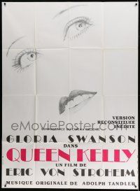 3y904 QUEEN KELLY French 1p R85 Gloria Swanson, Erich von Stroheim's mostly completed project!