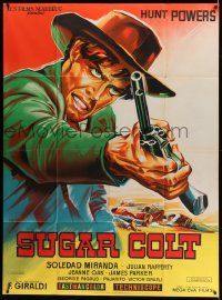 3y951 SUGAR COLT French 1p '66 Hunt Powers, cool spaghetti western art by Constantine Belinsky!