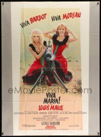 3y986 VIVA MARIA French 1p '65 Louis Malle, sexiest French babes Brigitte Bardot & Jeanne Moreau!