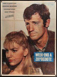 3y989 WEEKEND AT DUNKIRK French 1p '65 great close up of Jean-Paul Belmondo & Catherine Spaak!