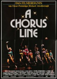3y345 CHORUS LINE German 2p '85 different image of New York City Broadway group on stage!