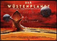 3y347 DUNE German 2p 84 David Lynch sci-fi, different horizontal sandworm artwork by John Berkey!