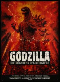 3y348 GODZILLA 1985 German 2p '84 best art of Gojira, King of the Monsters, by Noriyoshi Ohrai!
